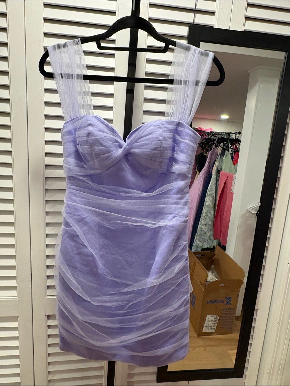 Lilac Sheer Layered Mini Dress - Women NWT Size 2 Hoco Homecoming